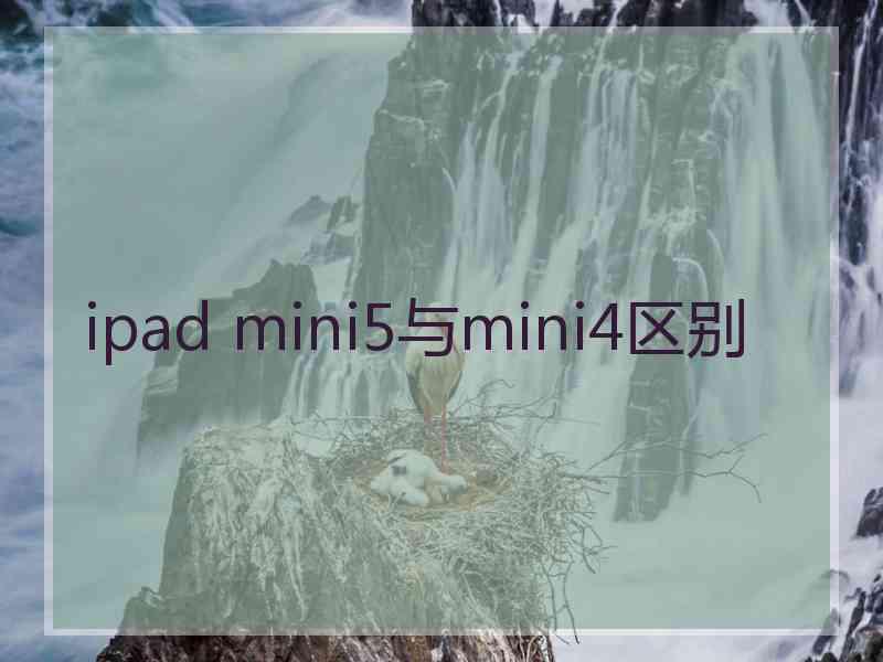 ipad mini5与mini4区别