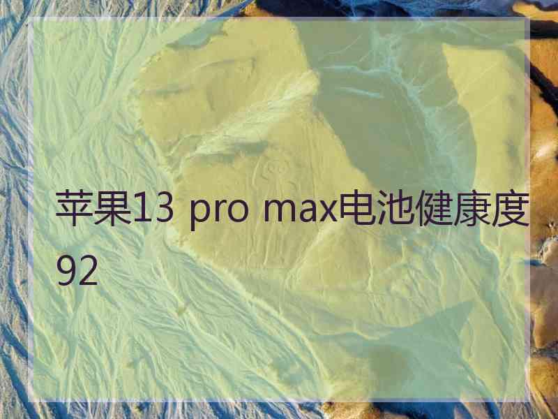 苹果13 pro max电池健康度92