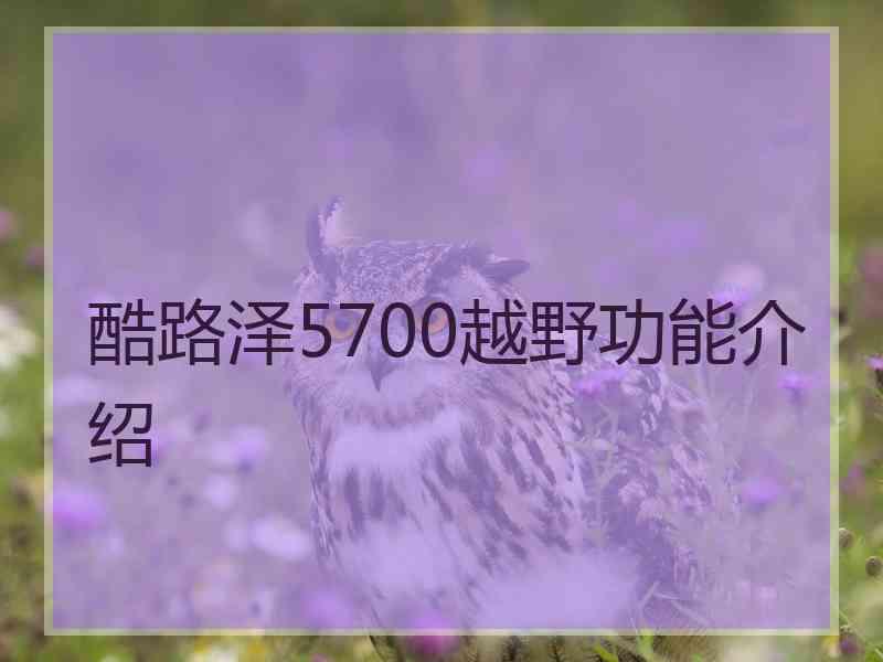 酷路泽5700越野功能介绍