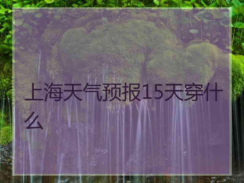 上海天气预报15天穿什么