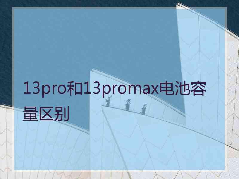 13pro和13promax电池容量区别