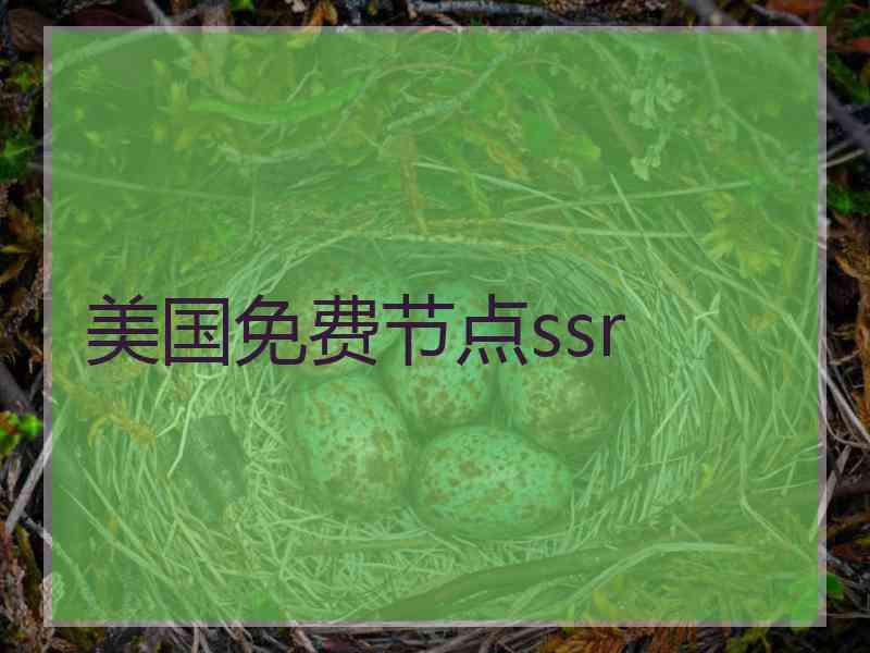 美国免费节点ssr