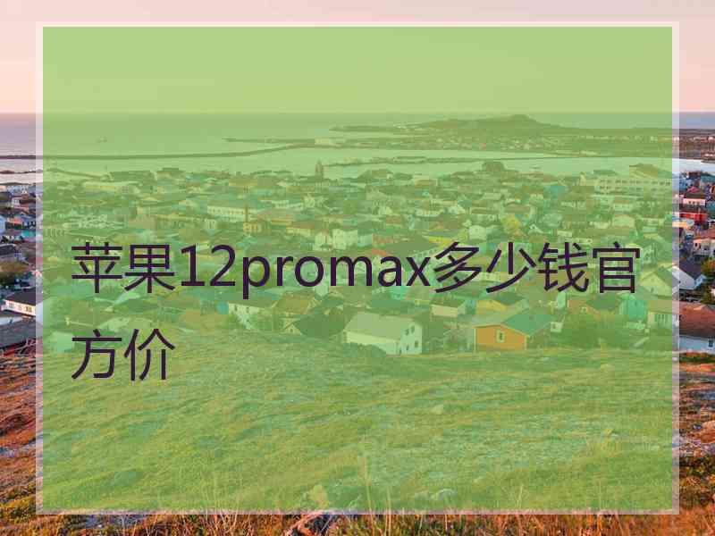 苹果12promax多少钱官方价