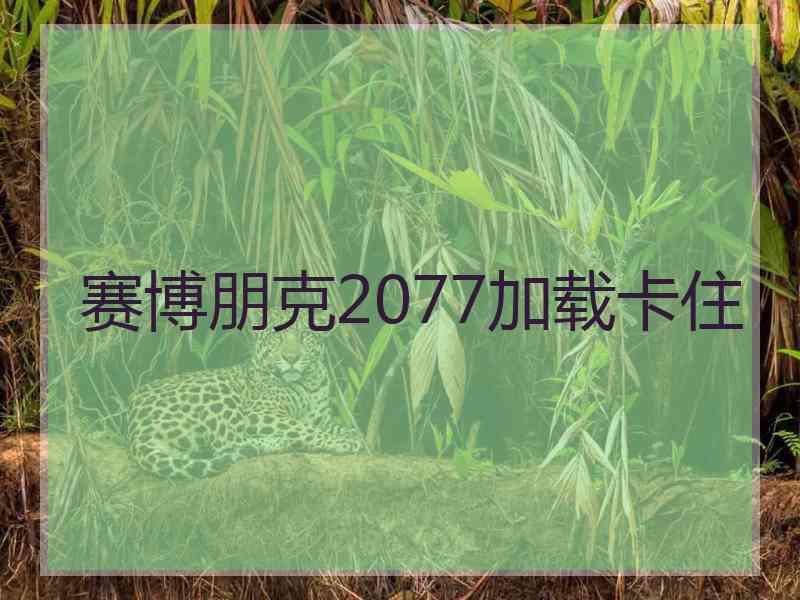 赛博朋克2077加载卡住