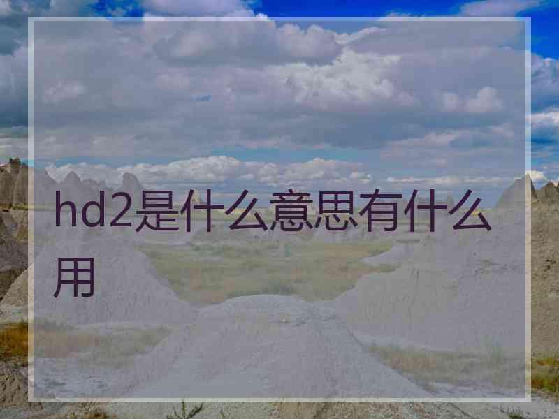 hd2是什么意思有什么用