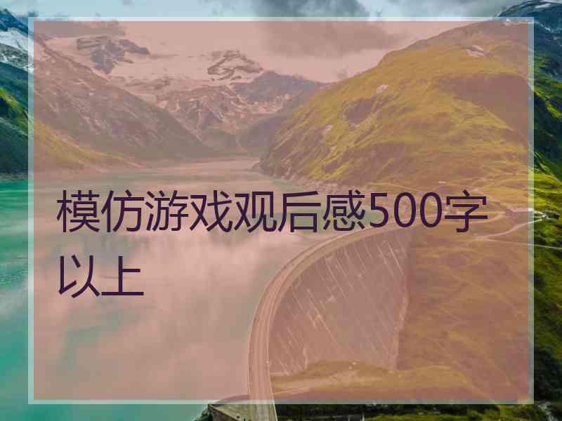 模仿游戏观后感500字以上