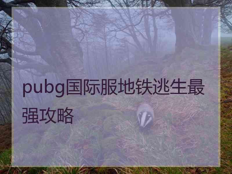 pubg国际服地铁逃生最强攻略