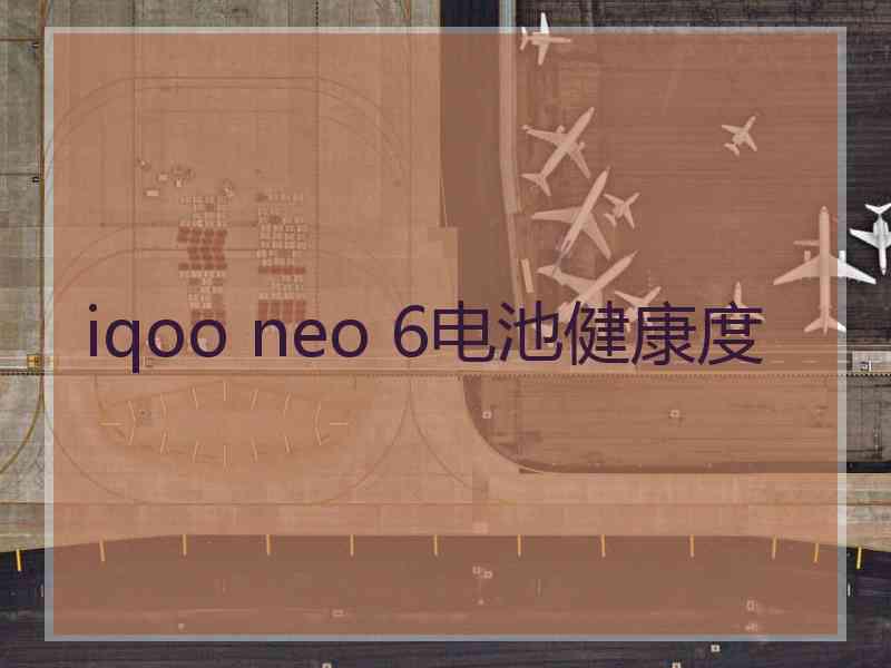 iqoo neo 6电池健康度