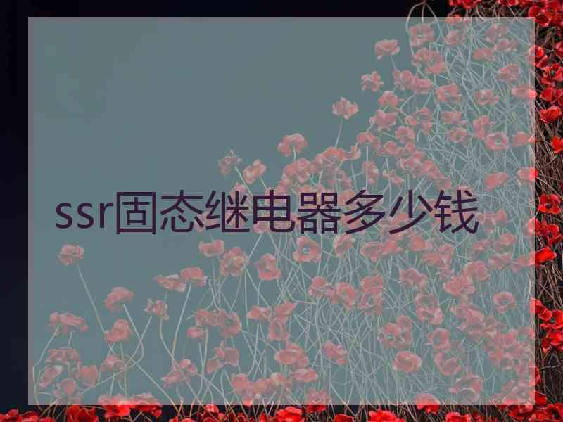 ssr固态继电器多少钱