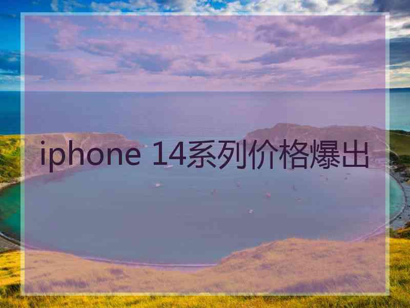 iphone 14系列价格爆出