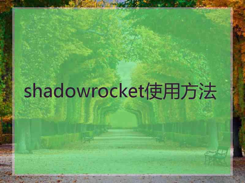 shadowrocket使用方法