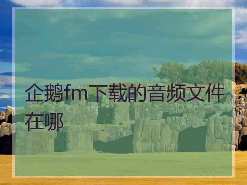 企鹅fm下载的音频文件在哪