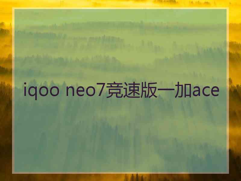 iqoo neo7竞速版一加ace