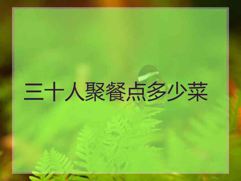 三十人聚餐点多少菜