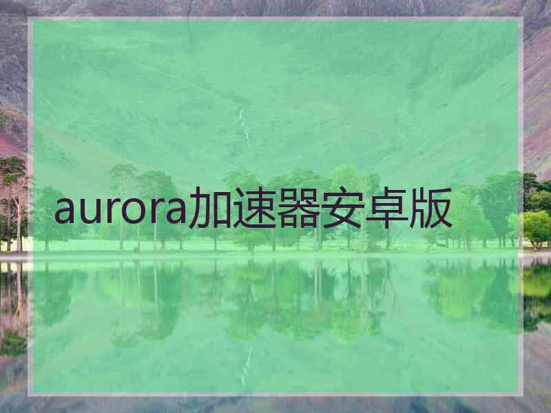 aurora加速器安卓版