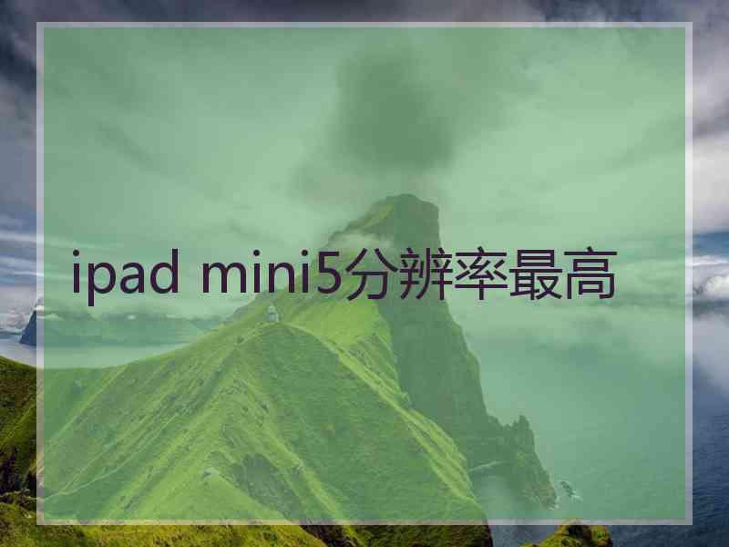 ipad mini5分辨率最高