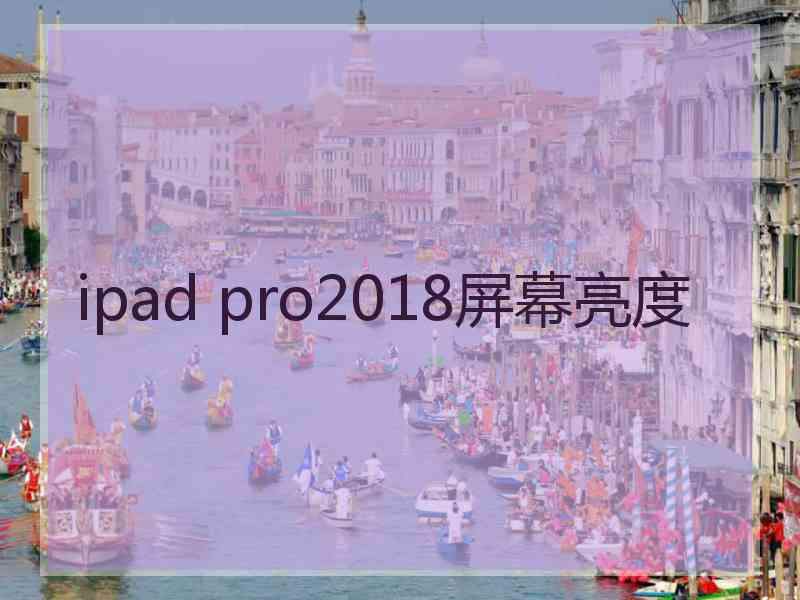 ipad pro2018屏幕亮度