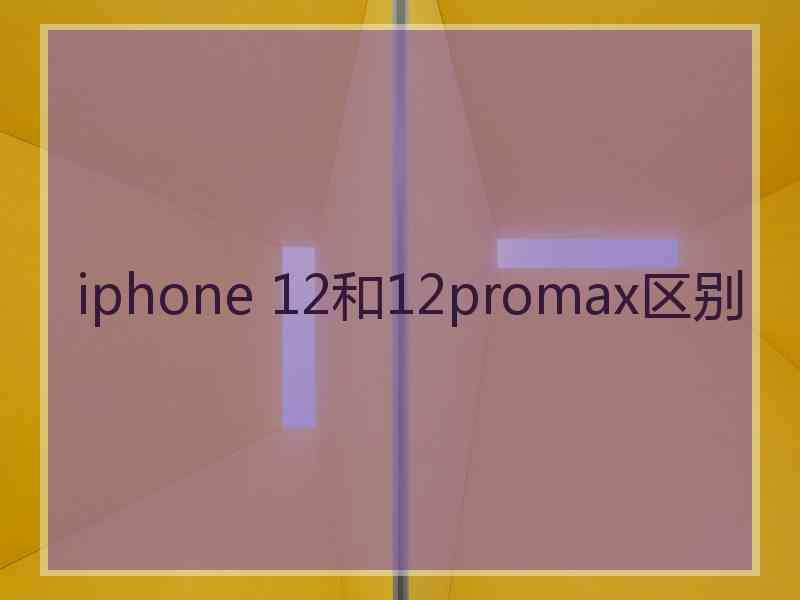 iphone 12和12promax区别