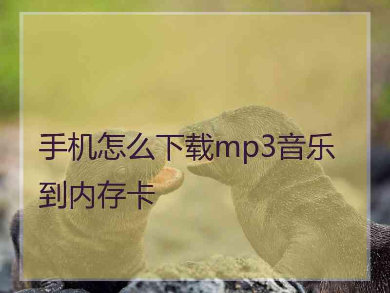 手机怎么下载mp3音乐到内存卡