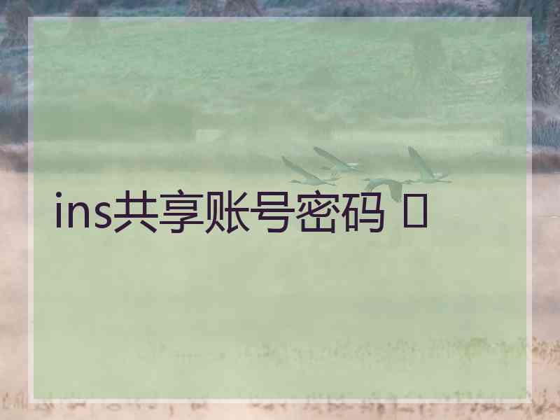 ins共享账号密码 	