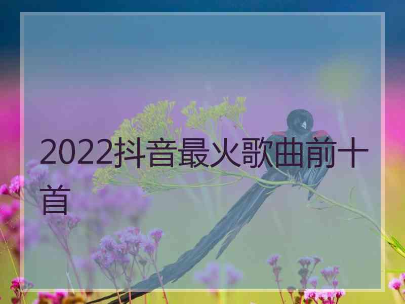 2022抖音最火歌曲前十首