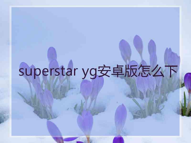 superstar yg安卓版怎么下