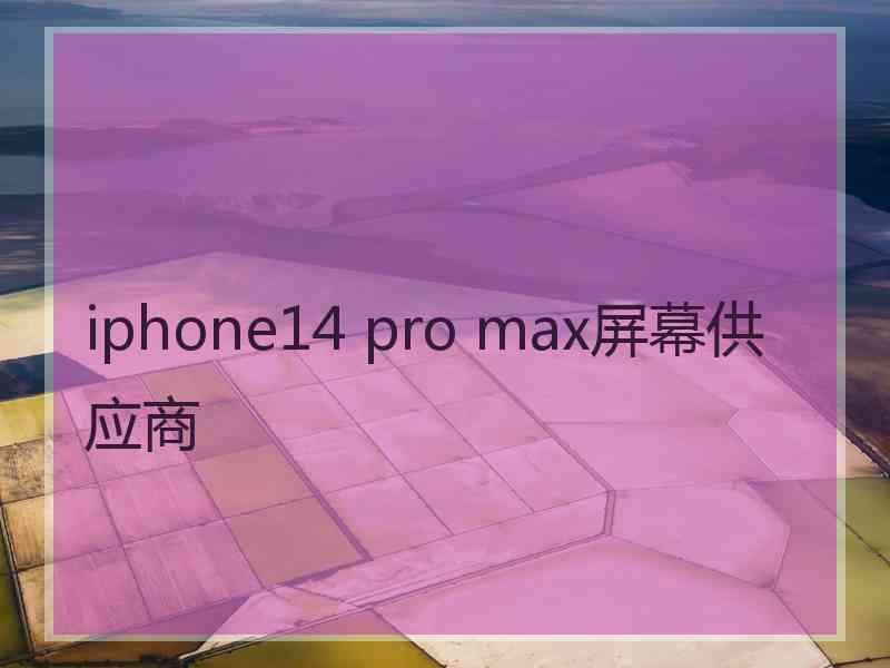 iphone14 pro max屏幕供应商