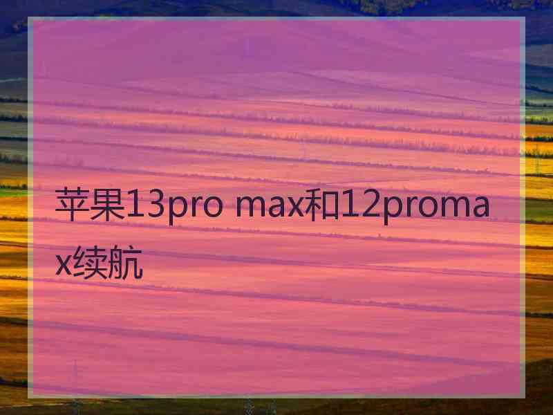 苹果13pro max和12promax续航