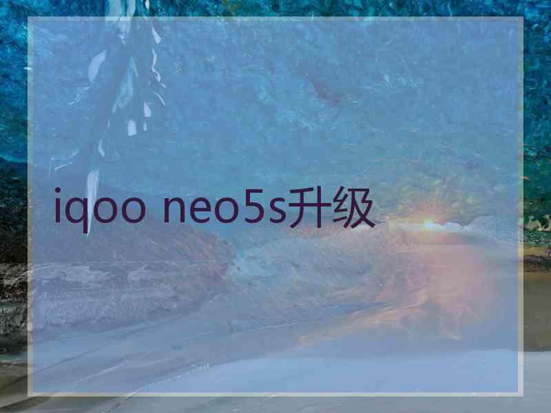 iqoo neo5s升级