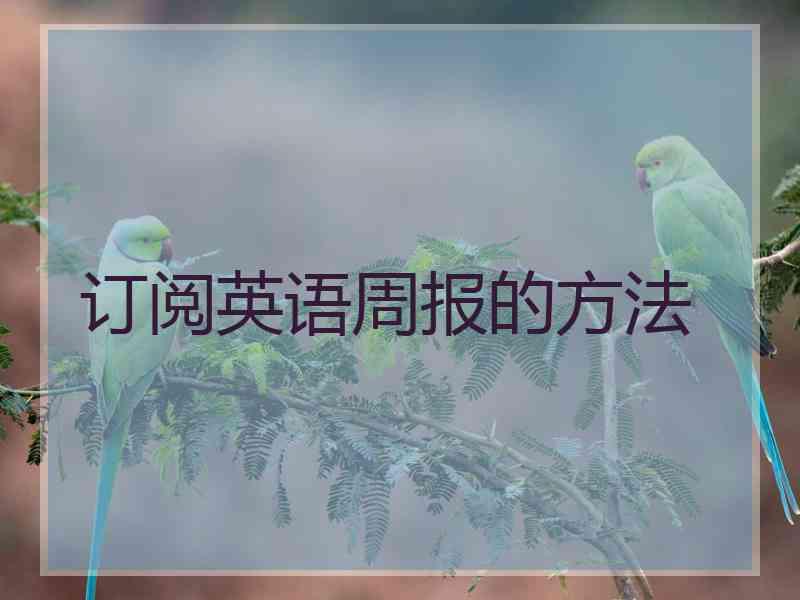 订阅英语周报的方法