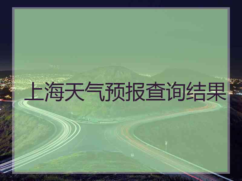 上海天气预报查询结果