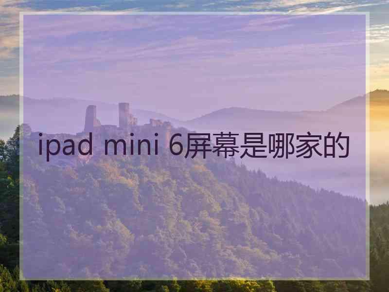 ipad mini 6屏幕是哪家的