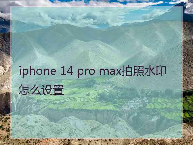 iphone 14 pro max拍照水印怎么设置