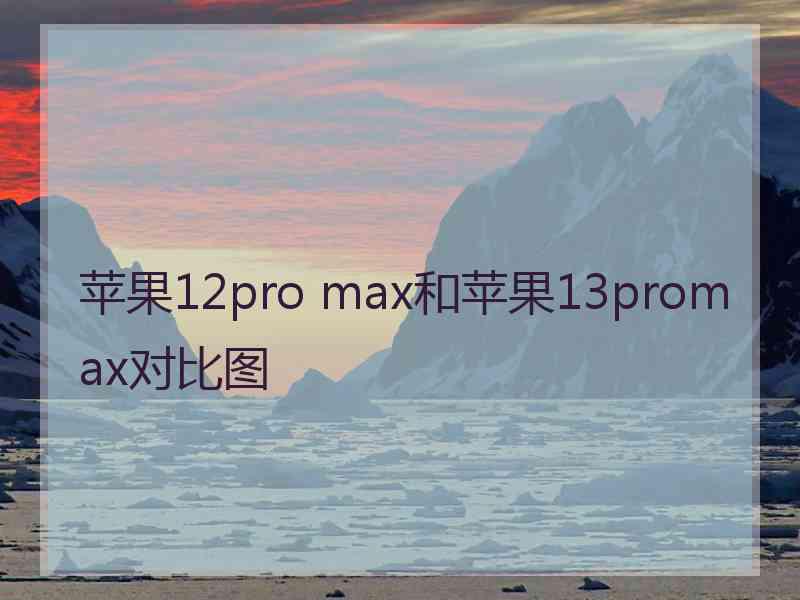 苹果12pro max和苹果13promax对比图