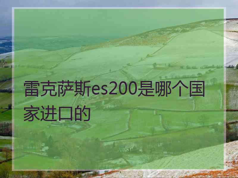 雷克萨斯es200是哪个国家进口的