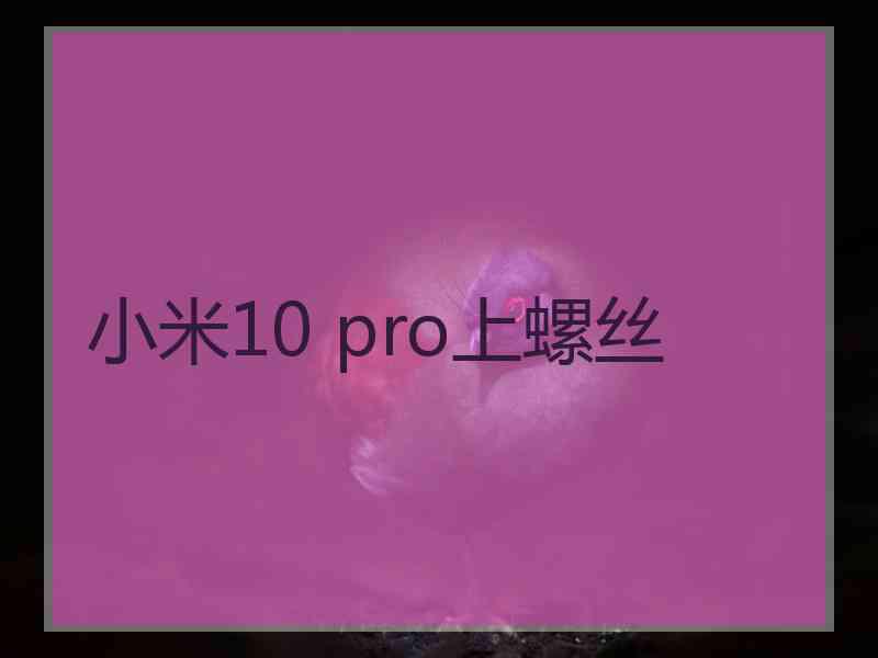 小米10 pro上螺丝