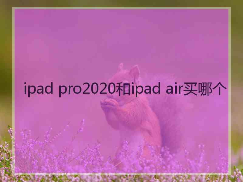 ipad pro2020和ipad air买哪个