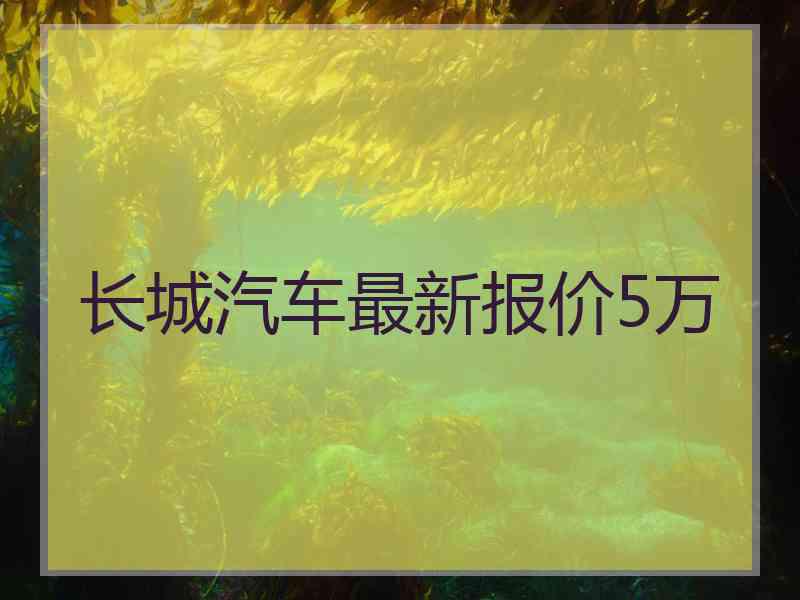 长城汽车最新报价5万