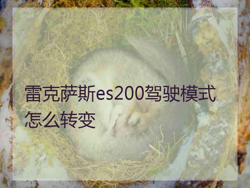 雷克萨斯es200驾驶模式怎么转变