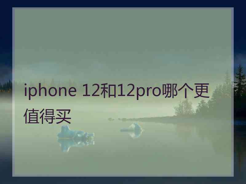 iphone 12和12pro哪个更值得买