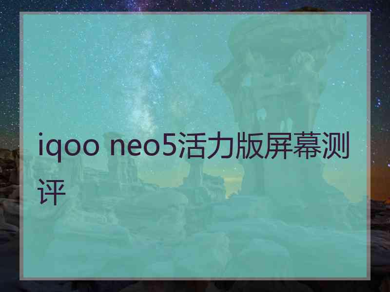 iqoo neo5活力版屏幕测评