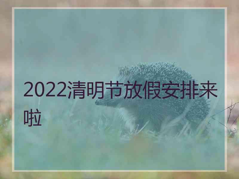 2022清明节放假安排来啦