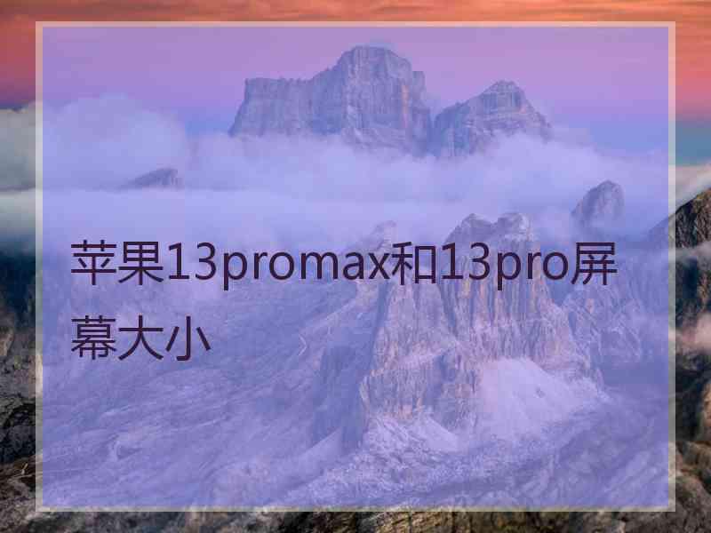 苹果13promax和13pro屏幕大小