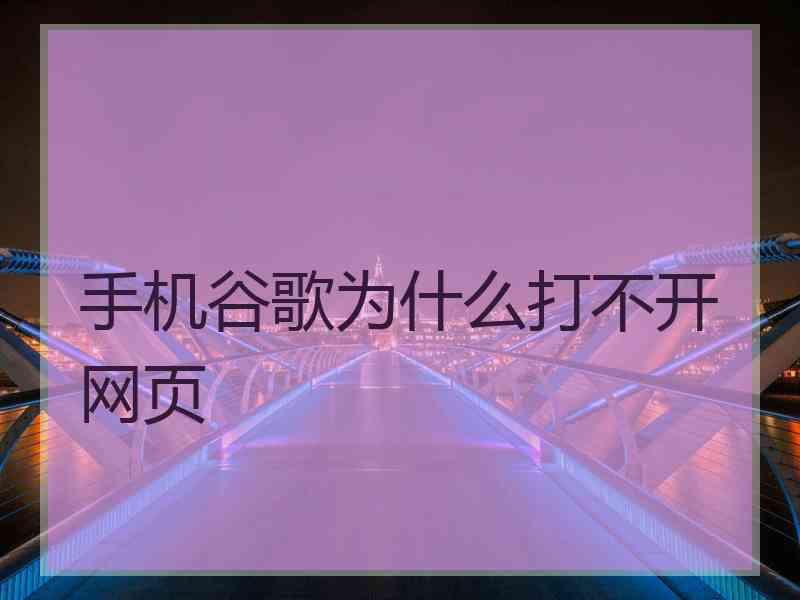 手机谷歌为什么打不开网页