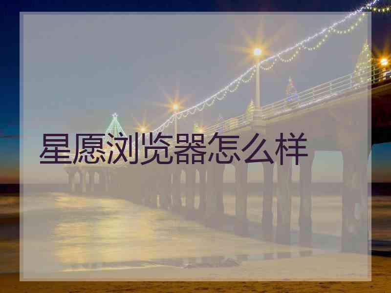 星愿浏览器怎么样