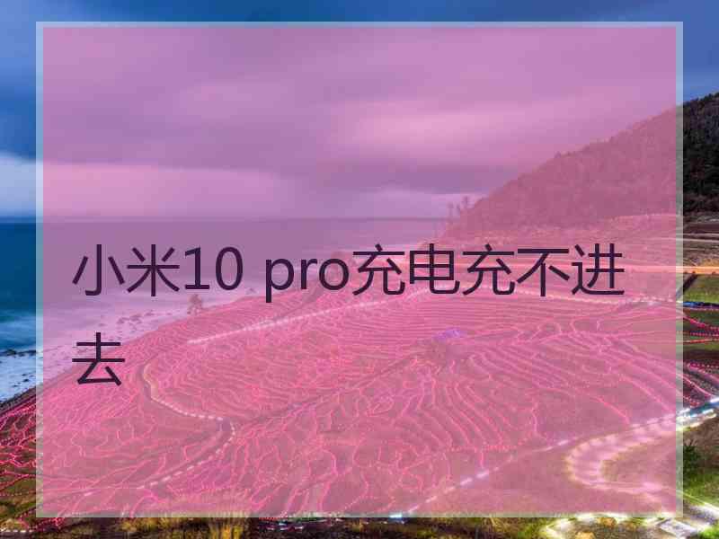 小米10 pro充电充不进去