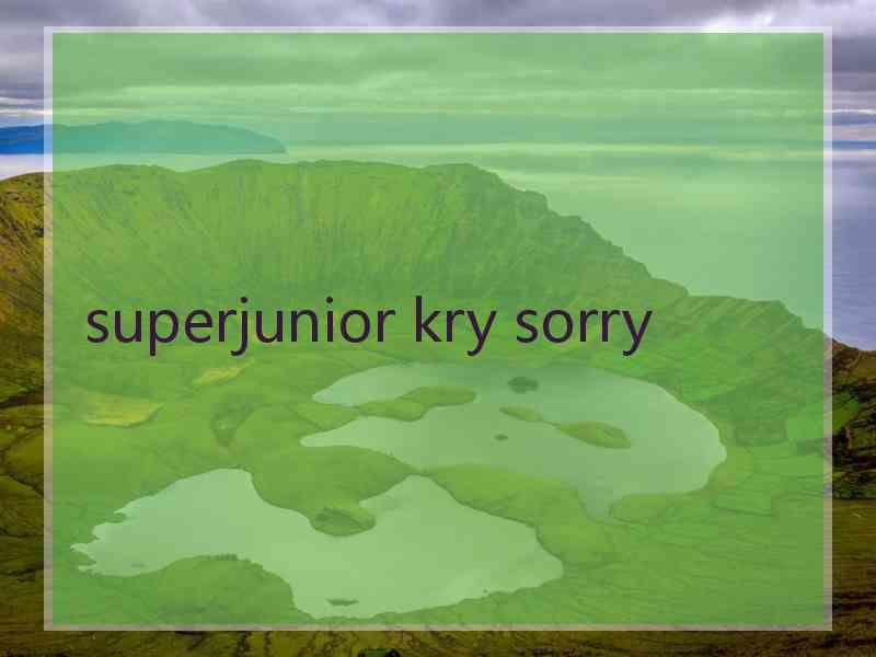 superjunior kry sorry