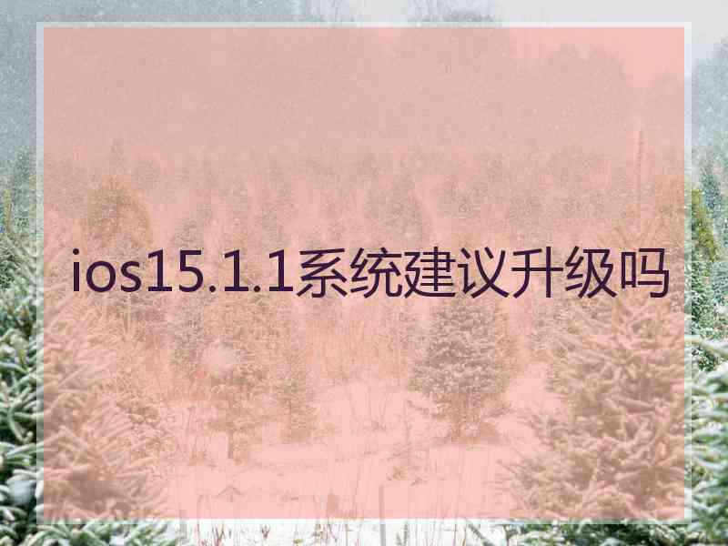 ios15.1.1系统建议升级吗