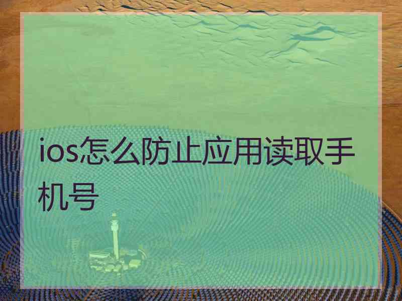 ios怎么防止应用读取手机号