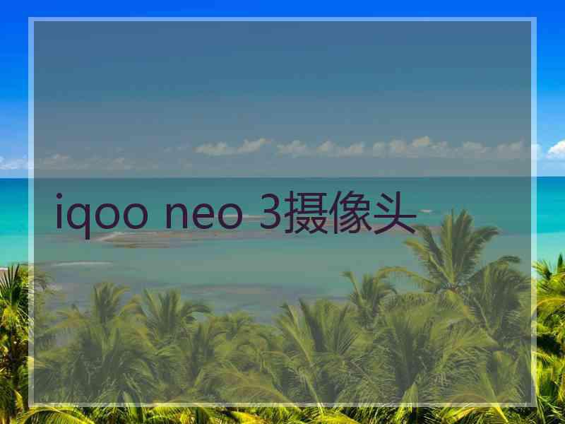 iqoo neo 3摄像头